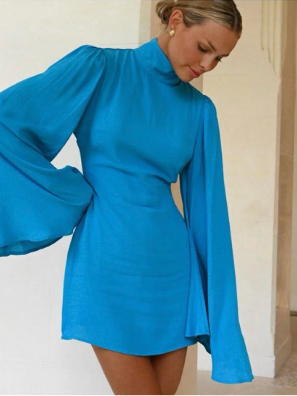 YLLW The Label Raya Teal Dress Mini Large